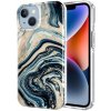 AppleKing mramorový trblietavý kryt pre iPhone 14 - modro-zlatý - možnosť vrátiť tovar ZADARMO do 30tich dní