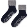 Dámske protišmykové ponožky modro tmavo sivé, veľ. 35-37