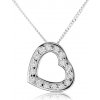 Šperky eshop - Náhrdelník zo striebra 925, obrys súmerného srdiečka, číre zirkóny SP60.29