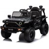Mamido Mamido Elektrické autíčko OFFROAD čierne 12V Vysoký podvozok, široké sedadlo, Odpružené nápravy, 2,4 GHz Diaľkové ovládanie LED svetlá