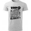 1986 v kocke - Klasické pánske tričko vyššej gramáže - 3XL ( Svetlosivý melír )