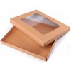 Papierová krabica s priehľadom hnedá prírodná 1ks