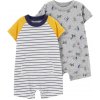 CARTER'S Overal letný krátky rukáv YellowNavy chlapec 2ks 3m