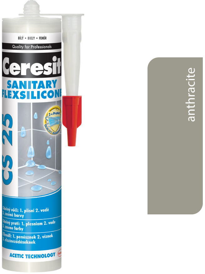 CERESIT CS 25 sanitárny silikón silikón 280g antracite