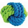 Kombinovaný Monty loptička prírodná guma a bavlna HipHop ø 9,5 cm, modro/zelená