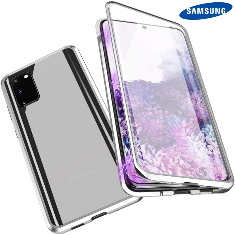 Púzdro Luxria Double Glass Magnetic - Samsung: Galaxy Note 20 Ultra Strieborné