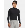 Pánske tričko Under Armour HG Armour Comp Mock LS Čierna XXL
