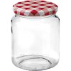 Zaváracie poháre Gastro 390 ml, skrutkovacie viečko s károvaným vzorom, sada 6 ks