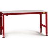 Manuflex LU4093.3003 ESD pracovný stôl UNIVERSAL Štandardný základný stôl s gumovou doskou, ŠxHxV = 1750 x 1000 x 760-870 mm, rubínovo červená; LU4093.3003