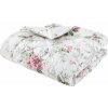 Krémový prešívaný pléd 200x200 cm Bridgerton Penelope Floral – Catherine Lansfield