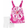 CARTER'S Set 2dielny tunika, legíny kr. Purple Floral dievča NB/ veľ. 56