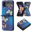 Kožený kryt Colored na Samsung Galaxy Z Flip4 - Zlatý motýľ
