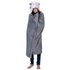 Cozy Noxxiez Husky hrejivá deka s kapucňou so zvieratkom a labkovými vreckami