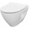 Cersanit Mille Clean On, závesná wc misa 51x36,5x36,5 cm s pomaly padajúcim WC sedátkom z duroplastu SET B218, biela, S701-430