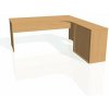 Hobis Pracovný stôl Gate, ergo, ľavý, 180x75,5x200 cm, buk/buk