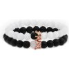 BudNej náramky pre páry QUEEN CROWN z mačacieho oka a onyxu MN3028