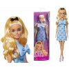 Modré šaty s mašlí pro panenku Barbie Fashionistas