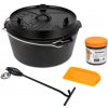 Petromax liatinový kotlík Dutch Oven bez nožičiek - 25 cm, 7,5 l s príslušenstvom