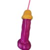 Diablo picante - fuchsia plastic penis glass