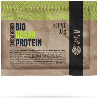 Vzorka Bio Vegan Protein - VanaVita, príchuť čokoláda a bobule, 30g