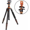 K&F Concept Fotografický statív - tripod K&F s držiakom na telefón a mikrofón (1 720 mm - Carbon)