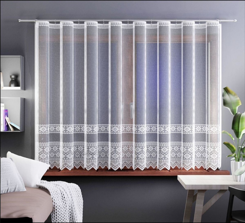 Forbyt, Hotová záclona alebo balkónový komplet, Samanta, biela 400 x 160 cm