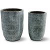 Mondex Sada 2 ks keramických květináčů NEVA XVI modrá/šedá