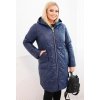 Kesi Włoski Dámska zimná prešívaná bunda Plus Size s kapucňou modrá čierna | modrá | biela One size Kesi Włoski 5907302901743