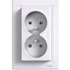 Dvojitá zásuvka s uzemnením a rámikom Biela Schneider Asfora