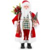 MagicHome Dekorácia Santa s taškou s darčekmi a stromčekom keramika 46 cm