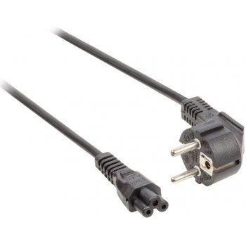 VALUELINE napájecí kabel 230V/ přípojný 10A/ konektor IEC-320-C5/ úhlová zástrčka Schuko/ trojlístek/ černý/ 5m