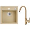 Alveus SET A423 Beige 55 SETA423 - Drez Granitový Formic 20 - 520x510mm, vanička 440x350x200mm + bateria Tonia