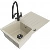 MEXEN/S MEXEN/S - Cesar granitový drez 1-miska s odkvapkávačom vrátane batérie Duo, béžová 6514-69-671701-70-B