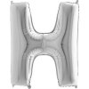 Nafukovací balónik písmeno H strieborné 102 cm - Grabo