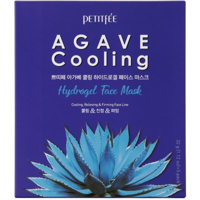 Petitfee & Koelf Agave Cooling Hydrogel Face Mask Chladiaca hydrogélová textílna maska 5 x 32 g