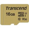 TRANSCEND MicroSDHC karta 16GB 500S, UHS-I U3 V30 + adaptér