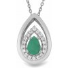 Nefertitis Prívesok strieborný s brúseným smaragdom a zirkónmi Ag 925 026951 EM NF45246 - 1,6 cm, 1,3 g