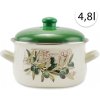Perfect Home 14829 Smaltovaný hrniec 22cm, 4,8l + pokrievka, biely, oliva