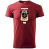 Sablio Tričko s potlačou Gangsta pug - červené M