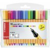 STABILO point 88 Mini fineliner - 18 rôznych farieb vrátane 5 neónových farieb