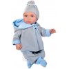 Asi Bábika bábätko Leo 46cm, v obojstrannom sivo-modrom obleku