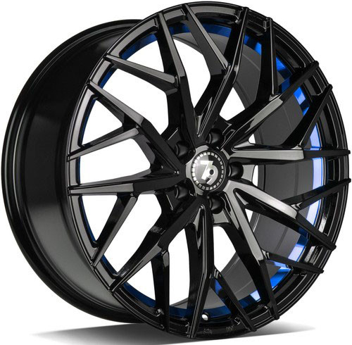 Seventy9 Sv-C 8.5x19 5x114.3 ET40 black gloss blue inner lip