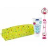 CHICCO Set zubná kefka a pasta v puzdre - Hippo, 3r+