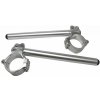 ACCOSSATO Aluminium-forged clip-ons ACCOSSATO CP003 with metal clamp composed of 2 half-rings 10 degrees inclination, silver