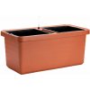 PLASTIA Truhlík samozavlažovací BERBERIS DUO - teracota - 80x40x35 cm