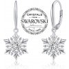 SILVEGO strieborné náušnice snehová vločka so Swarovski ® Zirconia - JJJE0811sw