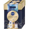 Nivea Golden Care NIVEA Q10 Firming + Bronze tónovacie mlieko so spevňujúcim účinkom 400 ml + NIVEA Shea Butter & Botanical Oil krémový sprchový gél 250 ml + NIVEA Invisible Black & White Silky Smooth