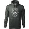 Jet Fighter - Mikina pánska Cape s kapucňou - 3XL ( Tmavá bridlica (sivá so zeleným nádychom) )