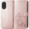 VSETKONAMOBIL 66983 ART FLOWERS Peňaženkový obal pre Oppo A38 svetloružový