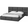 Wilsondo Čalúnená manželská posteľ s úložným priestorom Dony - grafit Rozmer: 160x200